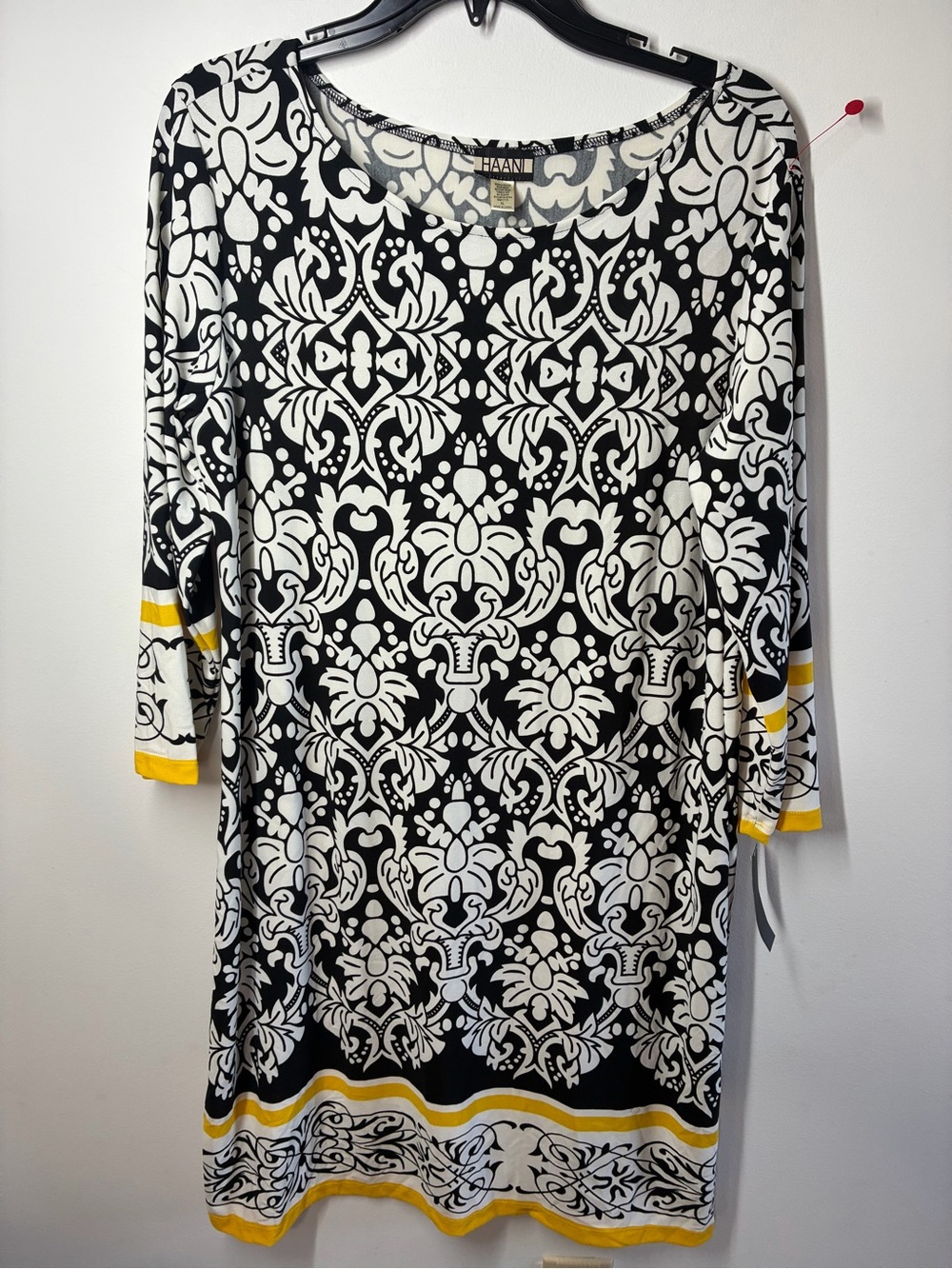 Haani Black and White Damask Shift Dress